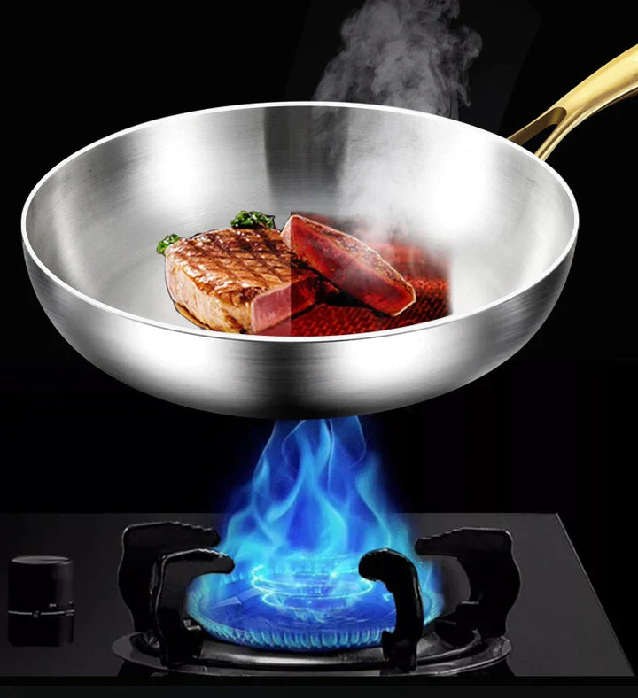 ChefSteel – Professional Stainless Steel Frying Pan for Gas & Induction Bowlift