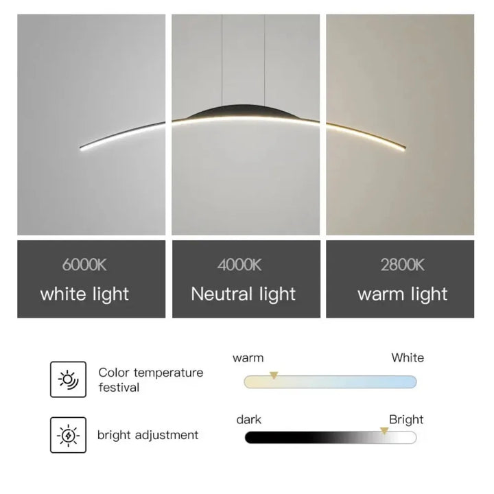 BowLift | Modern LED Pendant Light for Dining Room, Kitchen and Living Room