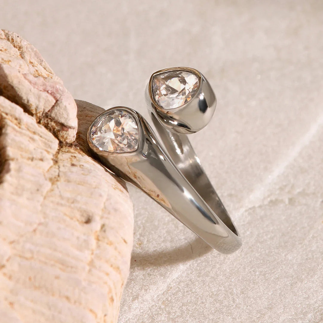 BowLift | Teardrop Diamond Accented Wrap Ring