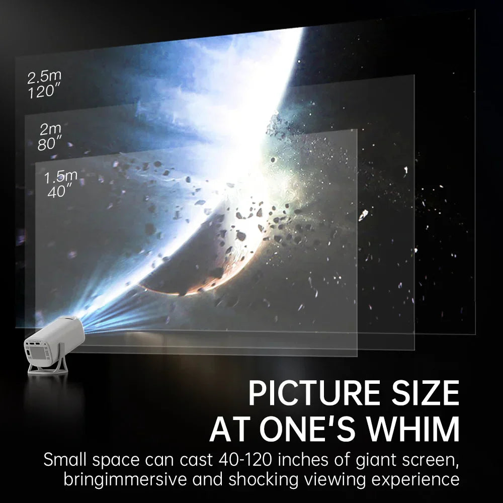 BowLift | CineNova Mini Projector | Android 11 | 720P HD | 4K-compatible & Portable