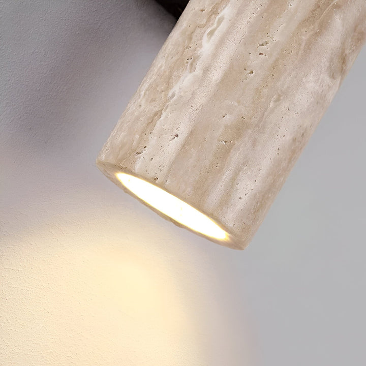 BowLift | Travertine wall lamp in Japandi tube shape