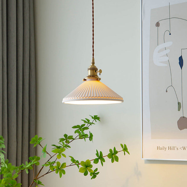 White Ceramic Pendant Lamp | Bowlift