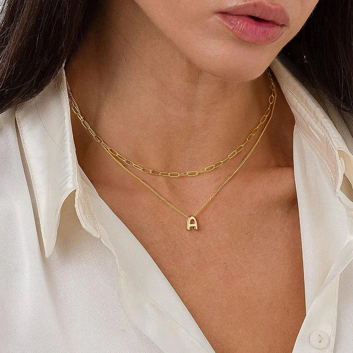 BowLift | Dainty Bubble Letter Initial Necklace