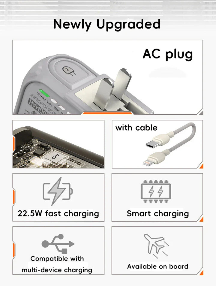 BowLift | USB Portable Magnetic Wireless Power Bank