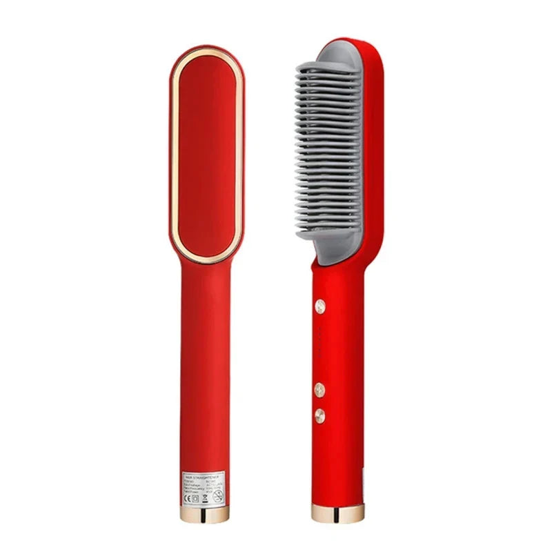 BowLift | Hair Straightening Brush UK – 2-in-1 Thermal Comb Straightener & Curler with Adjustable Heat & Tourmaline Technology