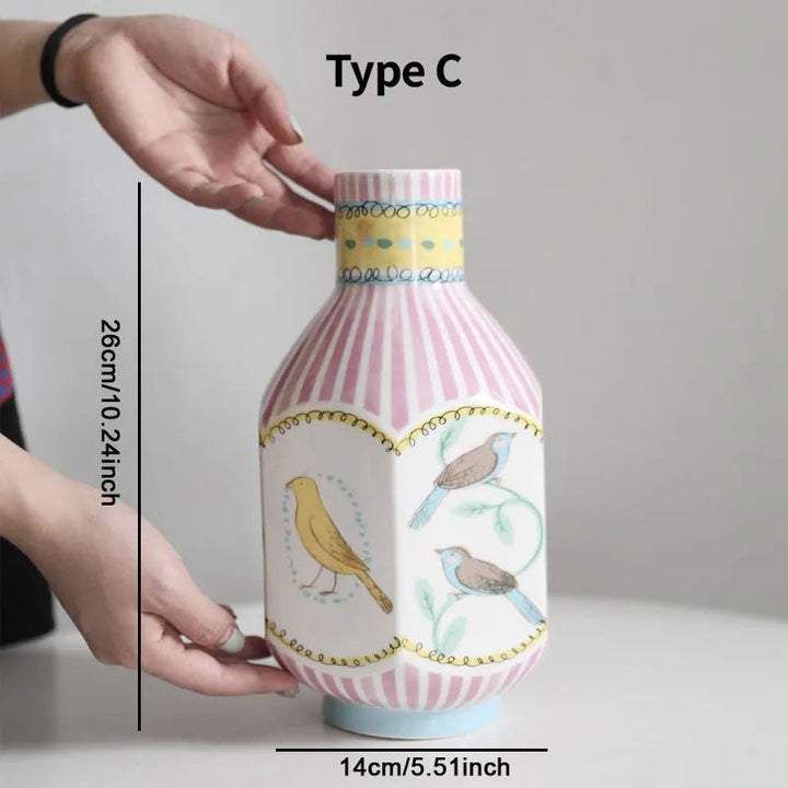 Vintage Illustration Ceramic Vase | Bowlift