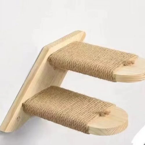 Cat climbing ladder for wall mounting made of wood with sisal Bowlift