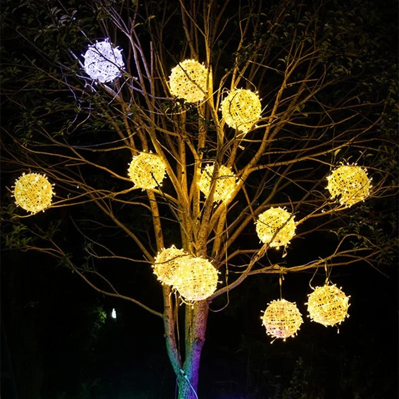 LED Rattan Ball String Lights – Decorative Outdoor Lighting for Gardens and Parties | Bowlift