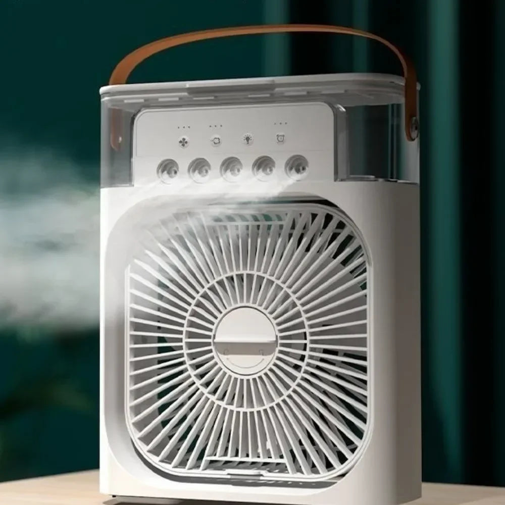 BowLift | Auronix Mini Air Cooler | 3-in-1 Fan with LED & Humidifier | USB | 600ml Tank