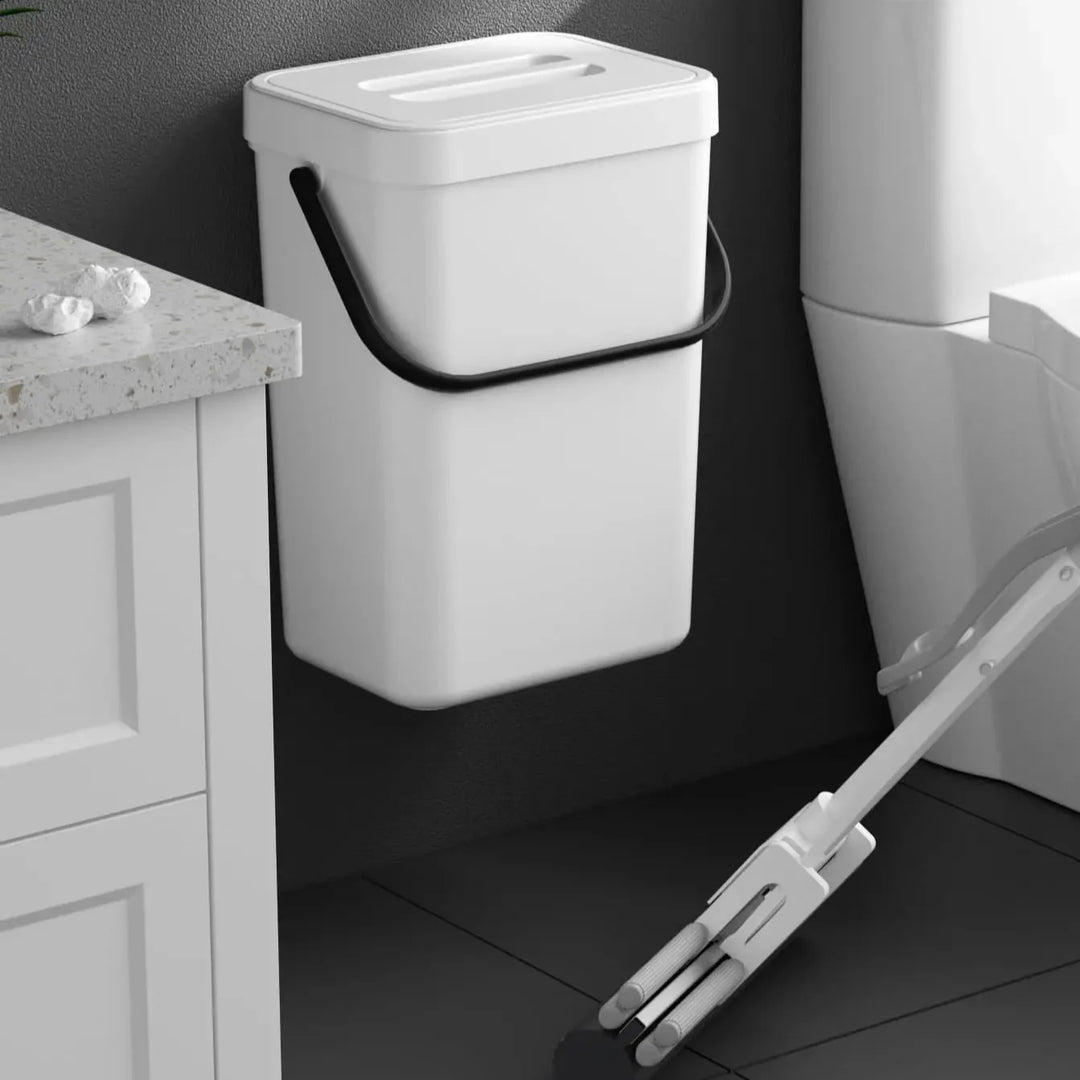 BowLift | Binova Mini Trash Can | With Lid | Hanging & Wall Mounted | Compact & Odor Blocking | For Kitchen, Bathroom & Office