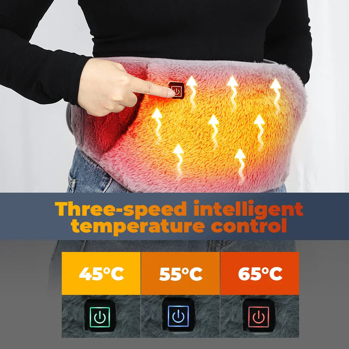BowLift | ThermaBelt Pro | Electric Heating Belt with Graphene Technology | 3-Stage Temperature Control | Hand & Waist Warmer made of Crystal Velvet | USB Powered