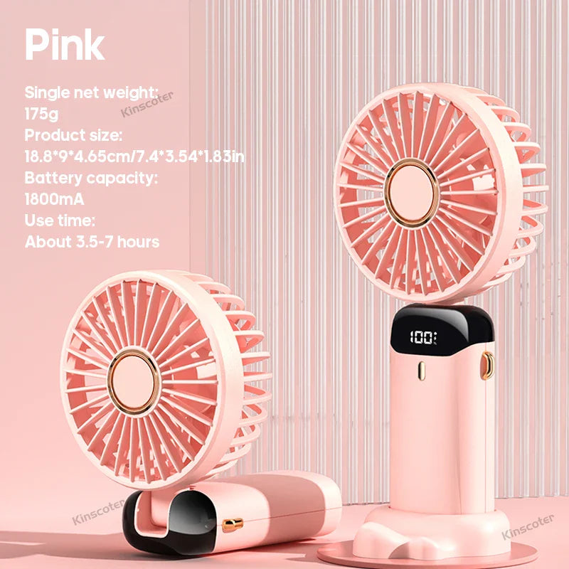 BowLift | AERIONIQ 3-in-1 Mini-Fan | LED Display | 5 Levels | Battery with Power Bank Function | Portable & Standable