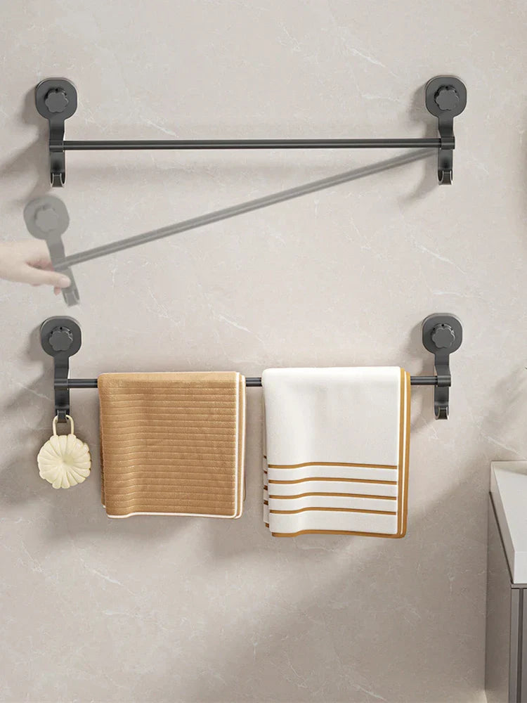 MagnaGrip Power Suction Cup Towel Holder – Black self-adhesive towel holder without drilling Bowlift