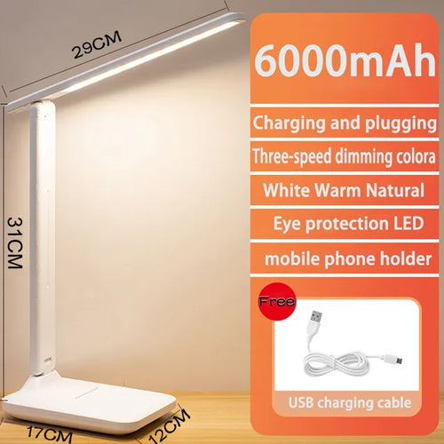 BowLift | LED Desk Lamp | Rechargeable 6000mAh | Stepless dimmable | Foldable Desk Lamp with Touch