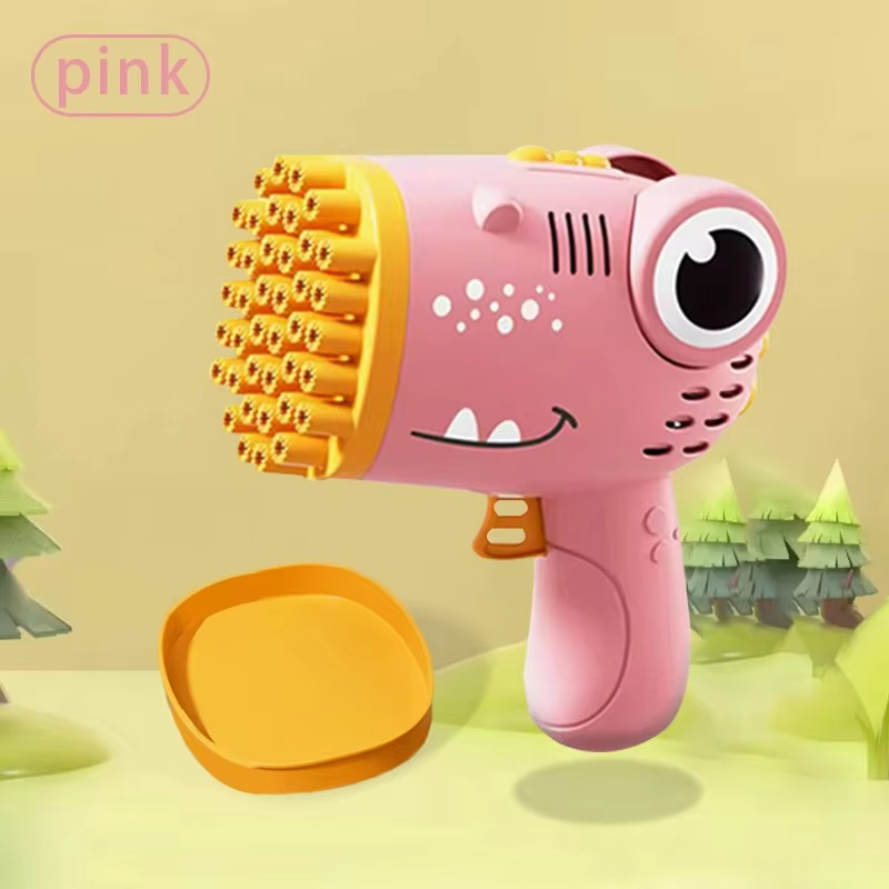 BowLift | Kids Handheld Bubble Machine - 40-Hole Electric Dinosaur Bubble Blower