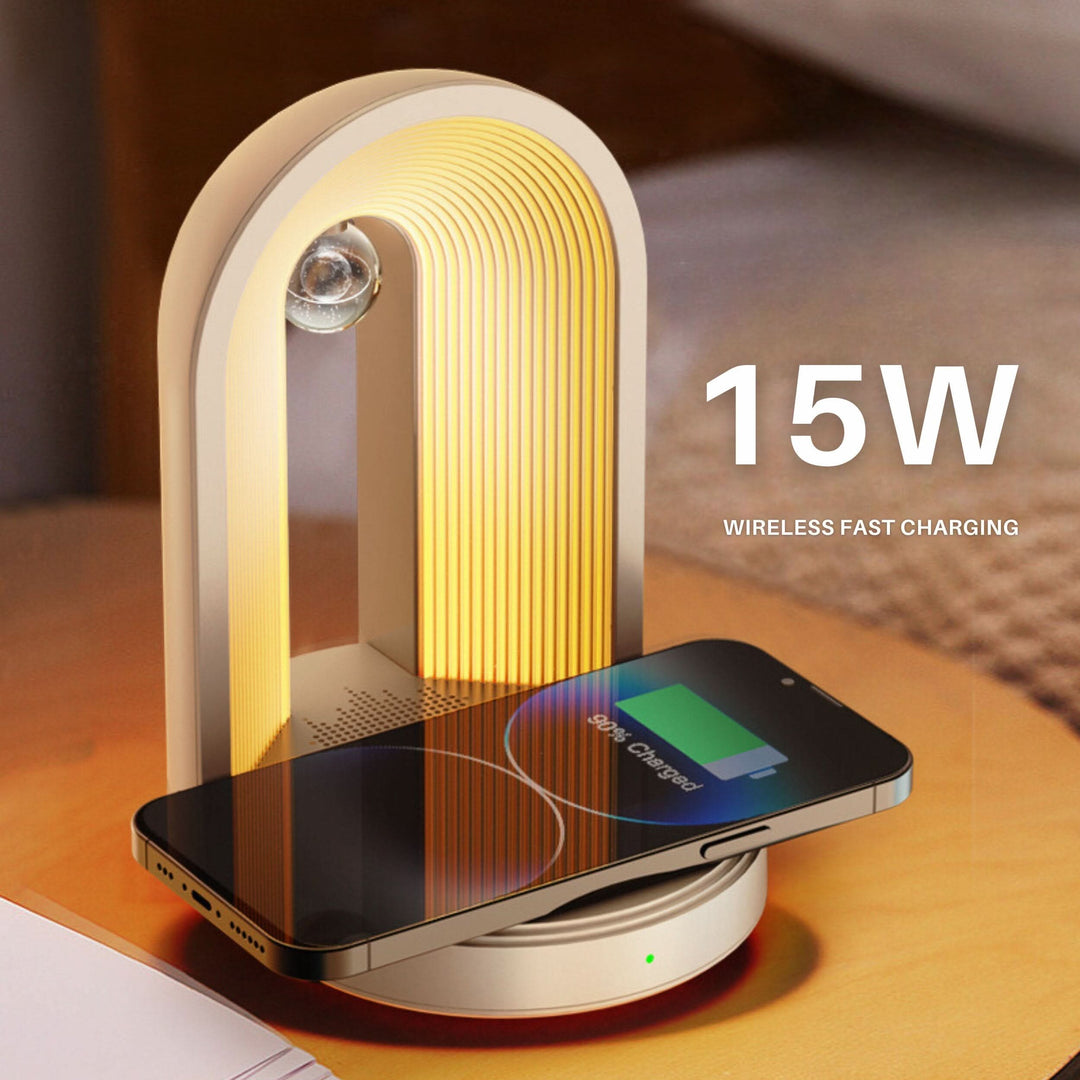 BowLift | LUMIVIBE – Wireless Charging and Speaker Lamp
