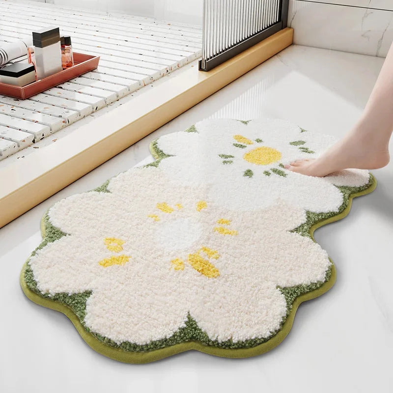 Flower Tufted Bath Mat | Bowlift