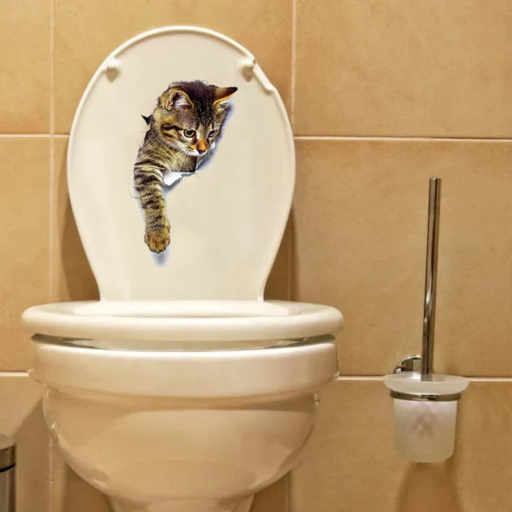 3D Toilet Protector Cat Sticker | Bowlift