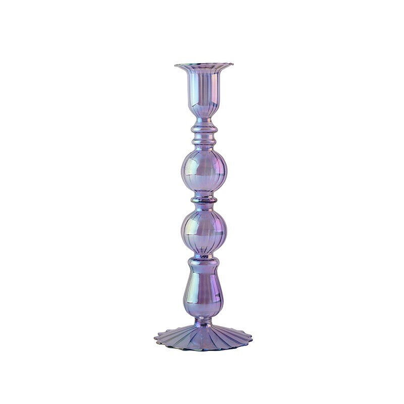 Ribbed Glass Candleholders - Mermaid | Bowlift