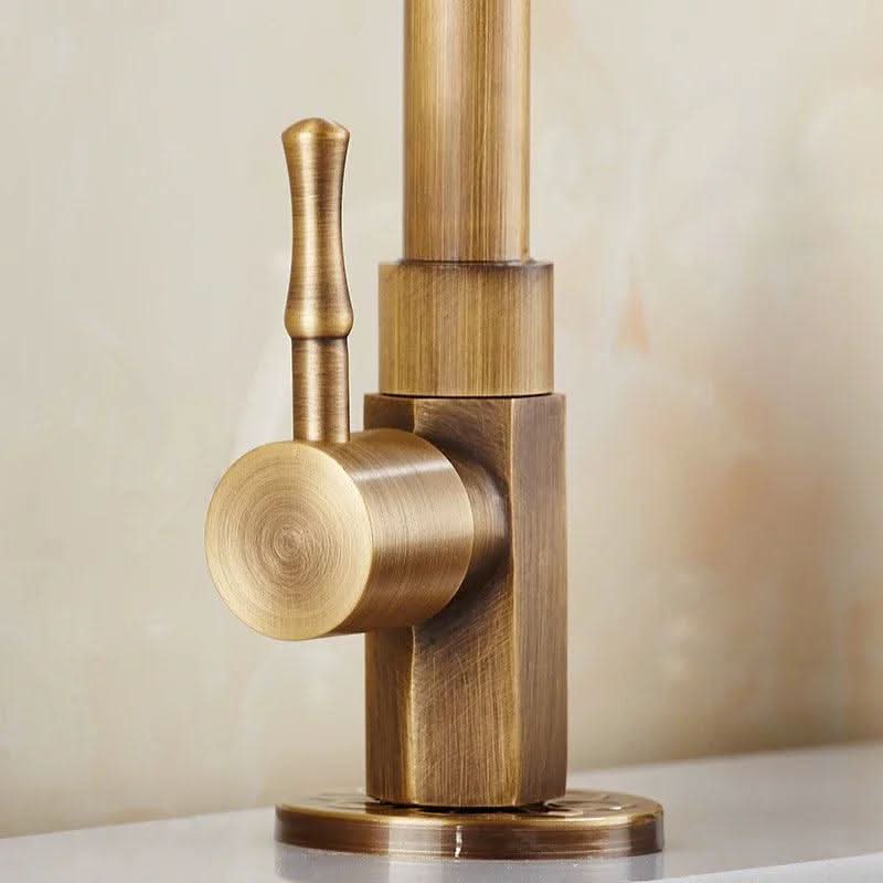 BowLift | Antique Brass Swan Neck Kitchen Faucet
