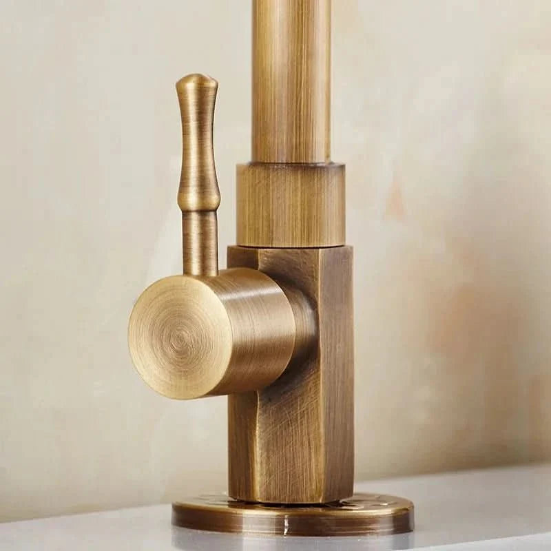 BowLift | Antique brass swan neck tap for kitchen