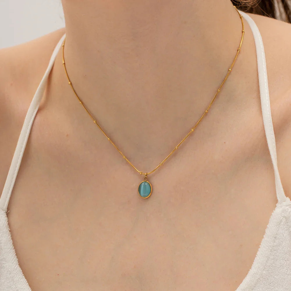 BowLift | 18k Blue Opal Satellite Chain Necklace