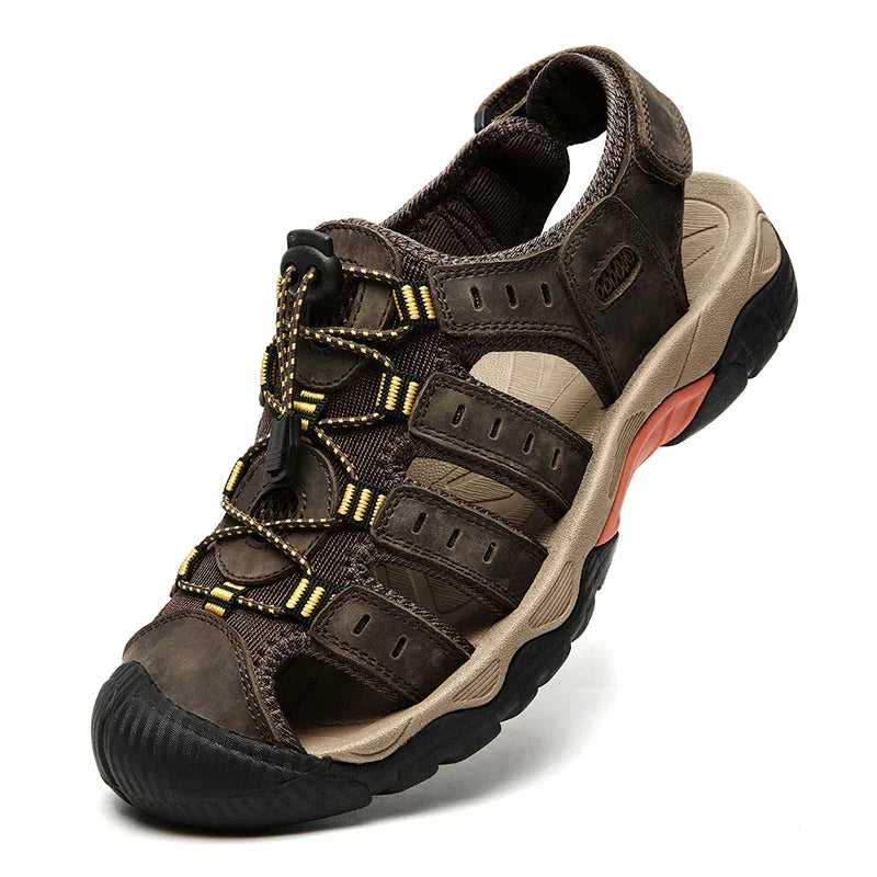BowLift | Summer Men's Outdoor Sandals Beach Shoes Genuine Leather Trekking Hiking