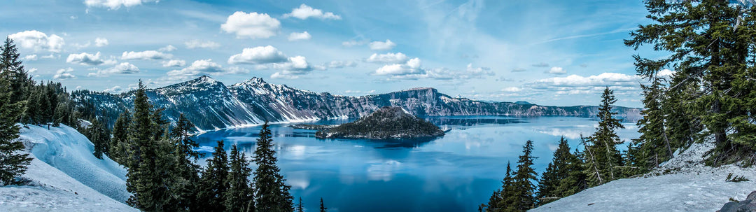Mountain Lake Forest Wilderness Wall Art Large Format Canvas Prints Wide Format Landscape Picture For Above The Sofa Or Above The Bed | Bowlift