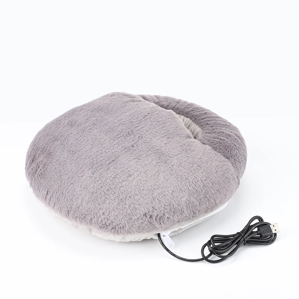 Fluffy heated foot warmers | Cozy heated foot cushion | Bowlift