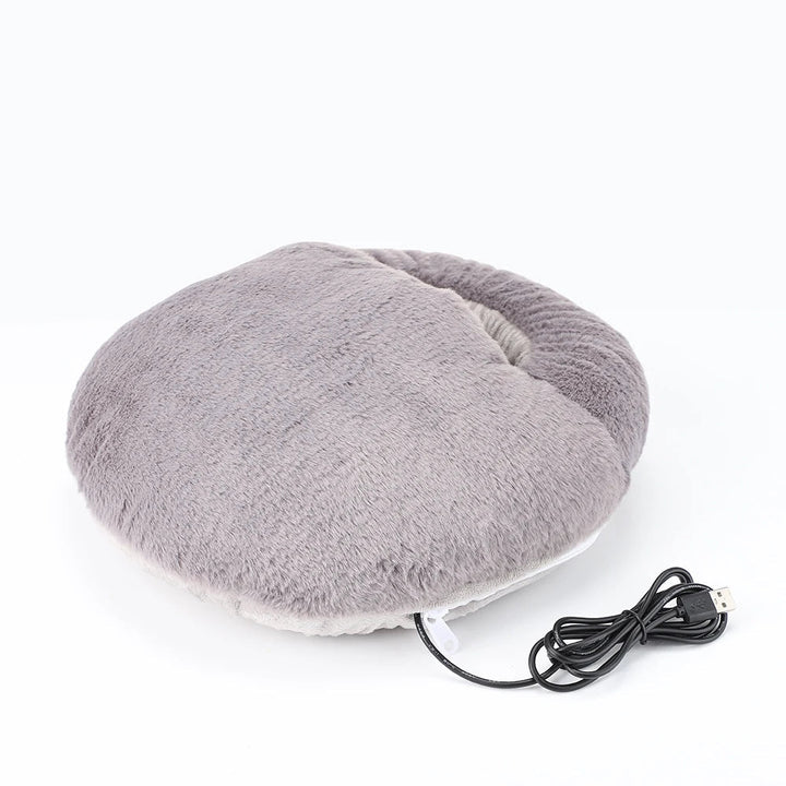 Fluffy heated foot warmers | Cozy heated foot cushion | Bowlift