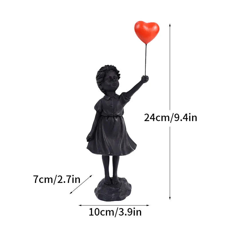 BowLift | Artify Banksy sculpture collection | Flower thrower & balloon girl | Pop art figures | Modern office & home decoration