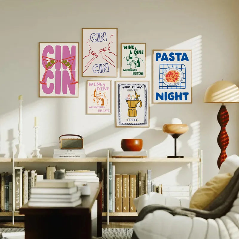 Cin Cheers Wall Art – Aesthetic Cocktail Poster Print | Bowlift