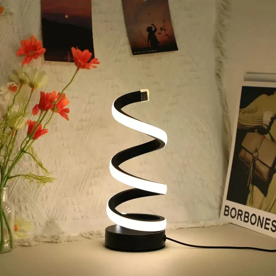BowLift | Spiral LED Table Lamp – Modern Adjustable Light