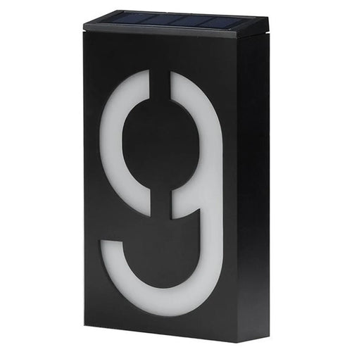 BowLift | Numelux Solar House Number Light | LED Illuminated | Weatherproof IP55 | Automatic Light in Darkness