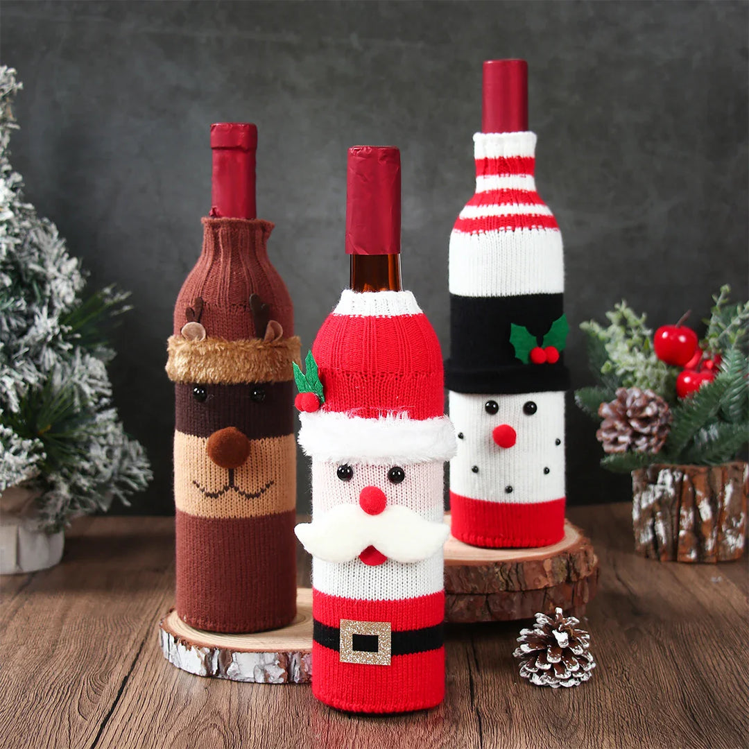 BowLift | Festivora Wine Bottle Cover | Christmas Decoration 2025 | Fabric Cover for Wine & Champagne Bottles | Perfect Gift & Table Decoration for Christmas & New Year 2026