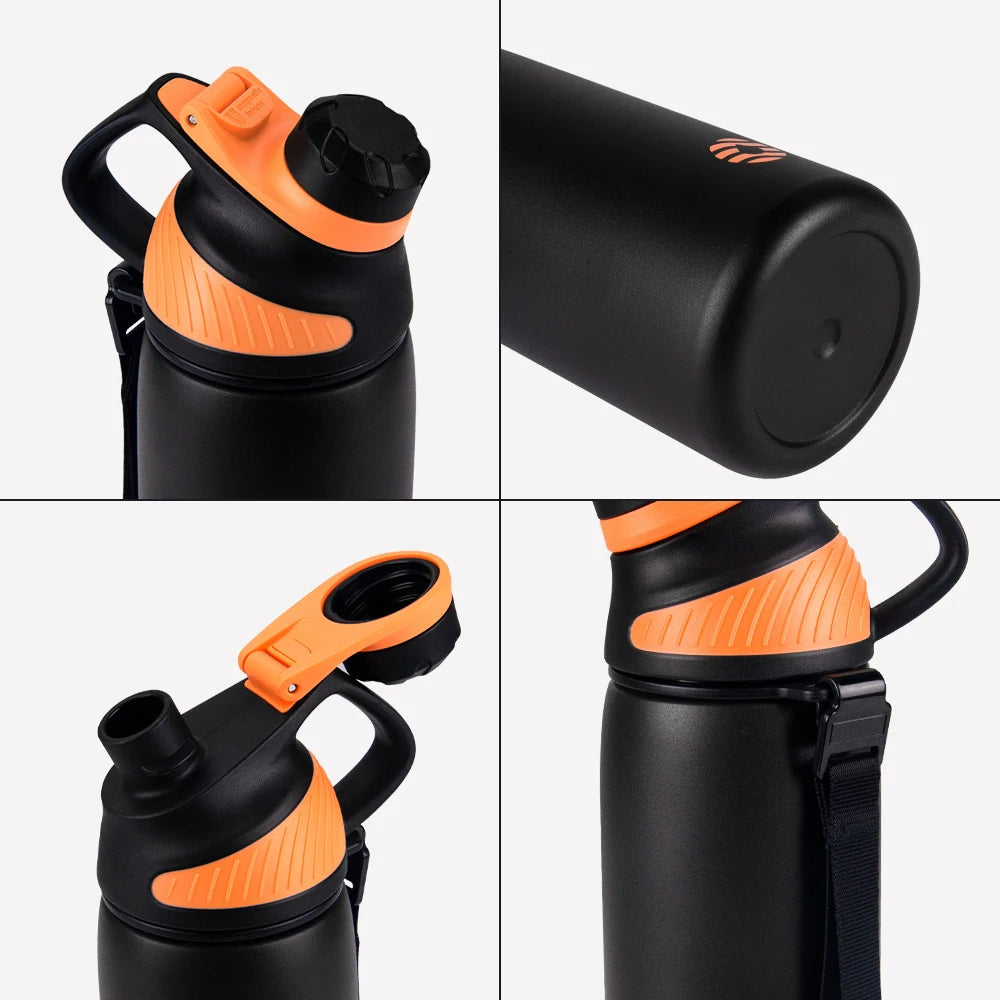 Stainless steel vacuum bottle 1000 ml with magnetic lid | Bowlift