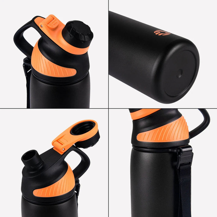Stainless steel vacuum bottle 1000 ml with magnetic lid | Bowlift