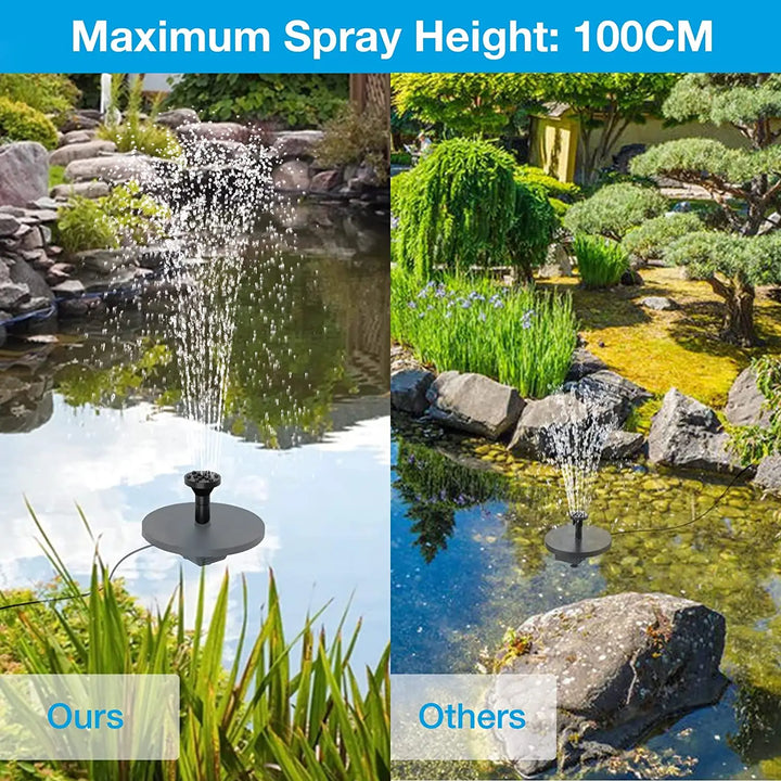 BowLift | Solar-Fountain AquaViva 9W | DIY set with nozzles & water hose | For bird bath, pond & garden | 180 L/h delivery rate