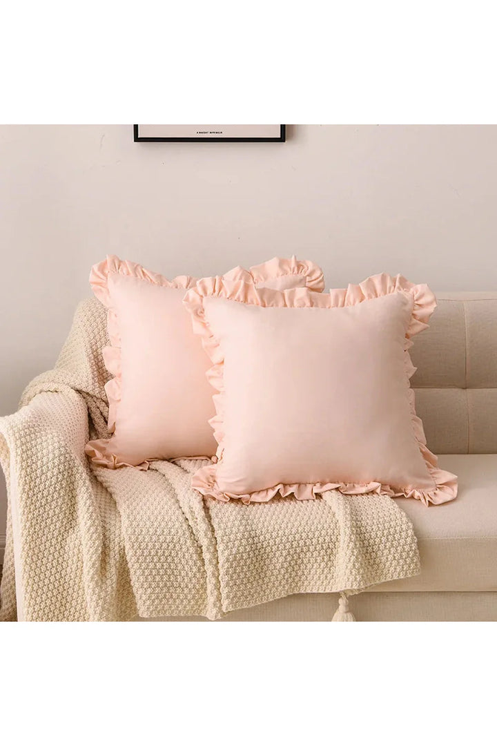 solid ruffle pillowcase | Bowlift