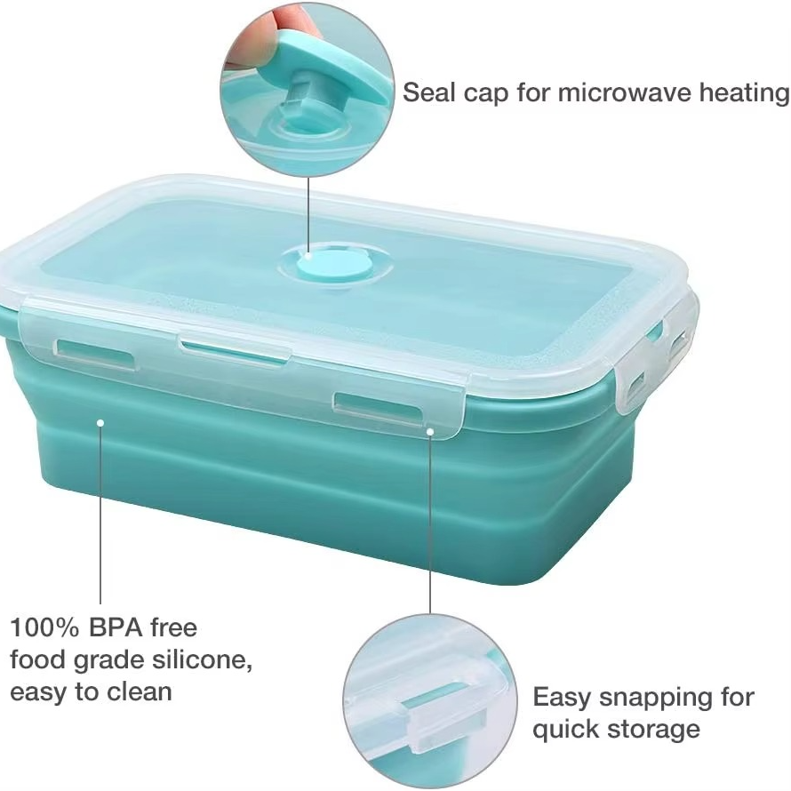 BowLift | Collapsible Silicone Food Storage Containers with Lids 3 Pack Set 40oz