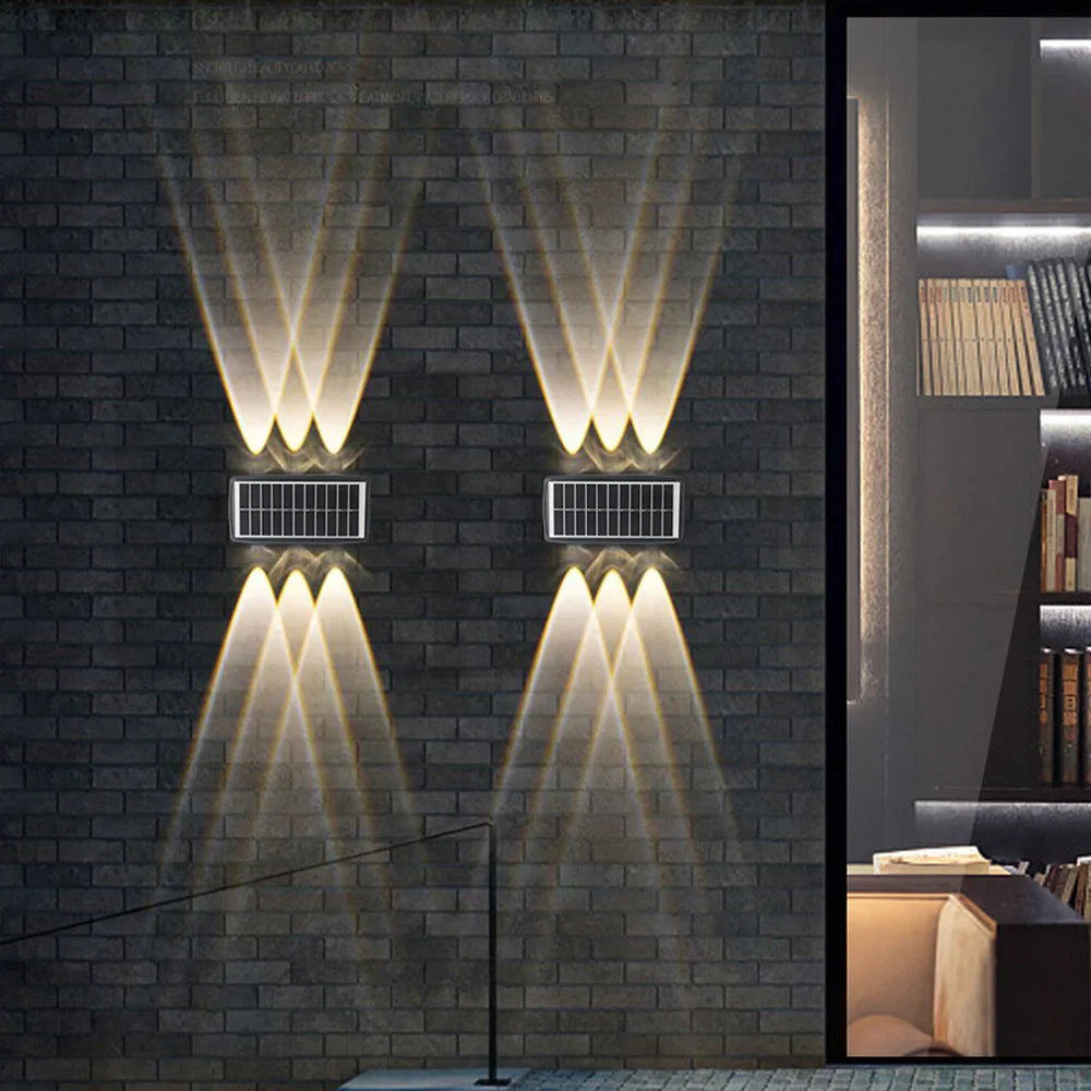 BowLift | Solar LED outdoor wall light with up & down effect – Modern wall lighting for garden and terrace