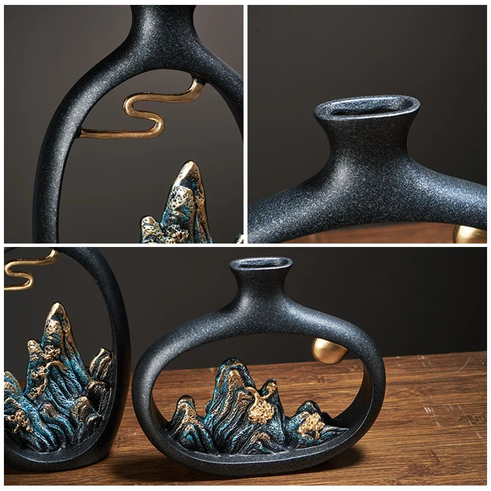 BowLift | Detailed mountain patterns in an elegant vase