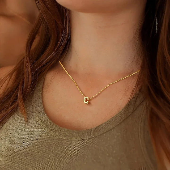 BowLift | Dainty Bubble Letter Initial Necklace