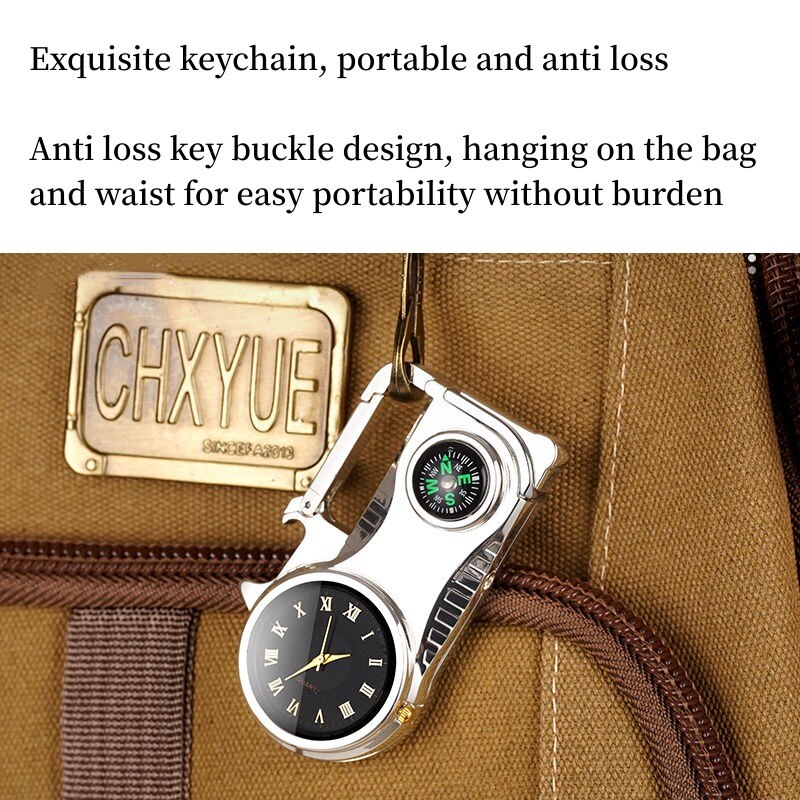 Compass Fire Camping Windproof Lighter Watch | Bowlift