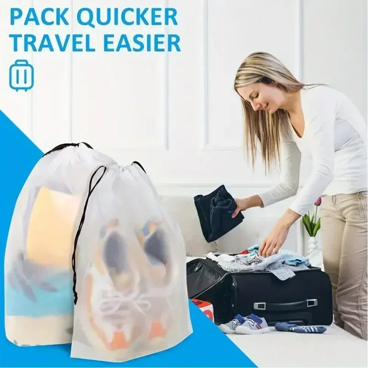 BowLift | ReiseBuddy Shoe Bag Set | Waterproof & Transparent | 10 Pack | Space-saving & Versatile