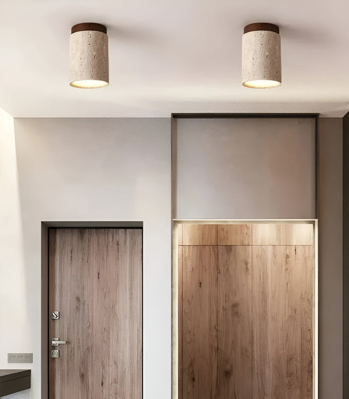 BowLift | ZenElegance Wabi Sabi Luxury Ceiling Lighting - Natural Travertine LED