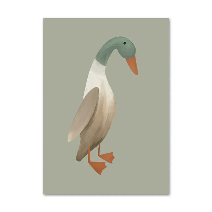 Cute Baby Animals Nursery Wall Art Illustrations Fine Art Canvas Prints Geese Mouse Lion Polar Bear Poster Pictures For Baby's Room Wall Decor | Bowlift