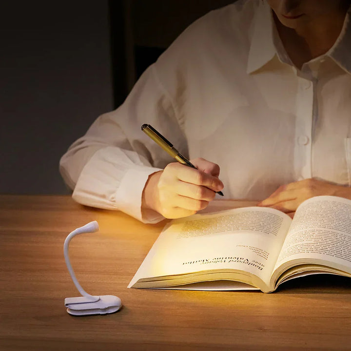 BowLift | Mini Book Light - Portable Clip-On Night Light with USB Charging, Dimmable LED for Bedroom, Eye Protection, and Camping - 360° Flip Clip Book Lamp