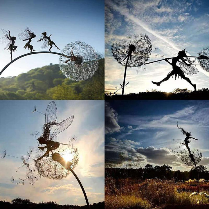 Fairy on a milk thread art sculpture Bowlift
