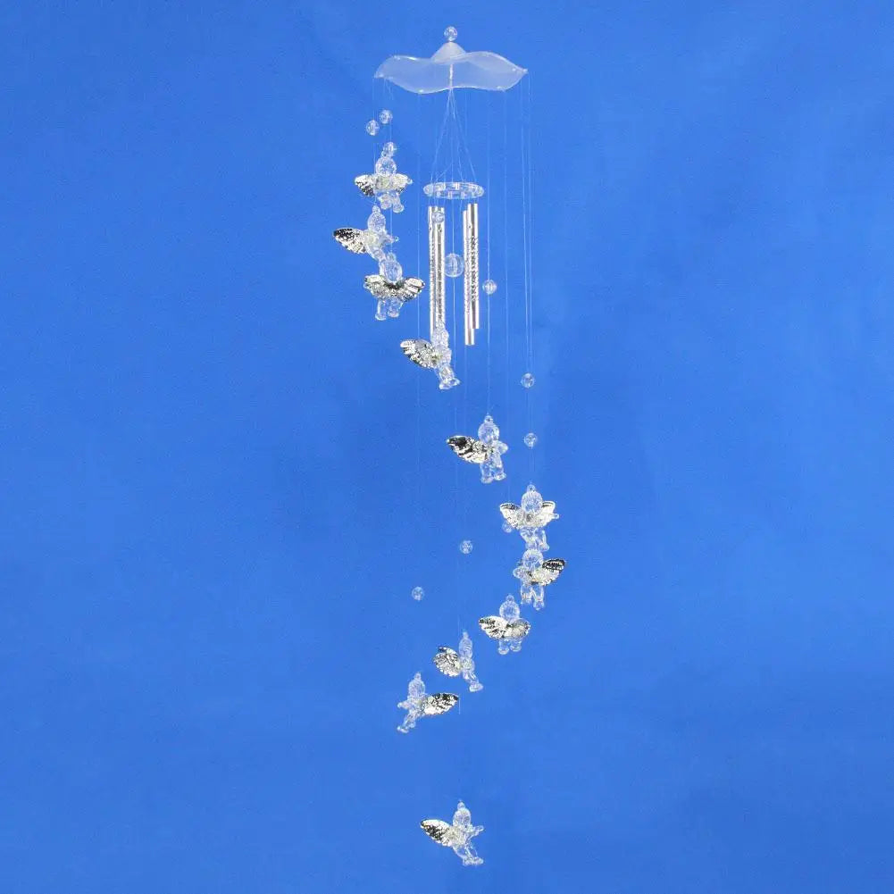 BowLift | Klangverve Wind Chime "Air Kiss" | Romantic Sound Games with Butterfly & Bell | 55 cm Metal Decor for Garden, Balcony & Window
